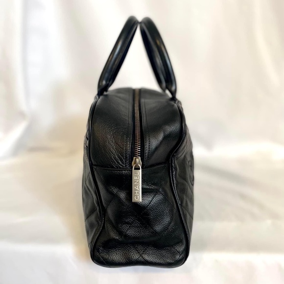 Authenticated CC Black Leather Bowling Bag - Picture 7 of 16